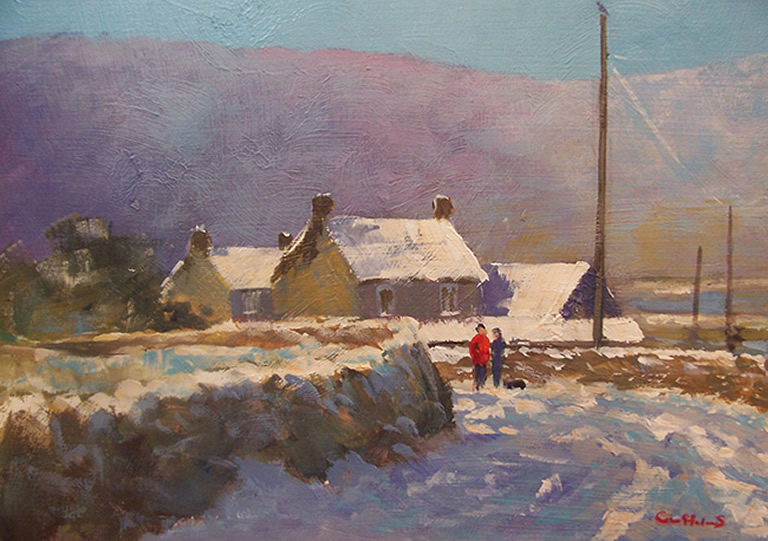 Snow in Penwith; Acrylic - 12.5 x 9 inches Snow in Penwith